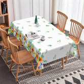 Lofaris Sunflowers Green Leaves Spring Tablecloth For Kitchen